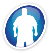 Ícone de um homem com sobrepeso