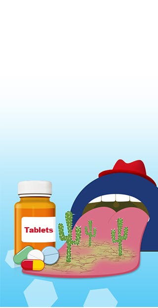 Medication on water background