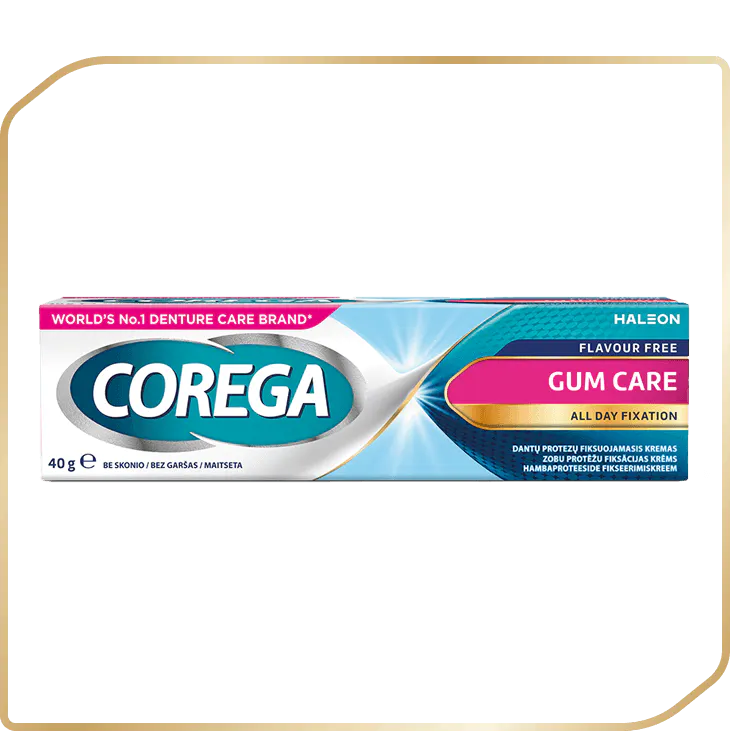 Rožinis Corega Gum Care kremas be skonio