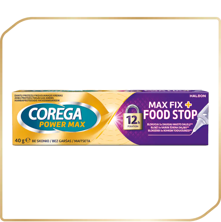 Violetinis Corega Power Max Food Stop be skonio