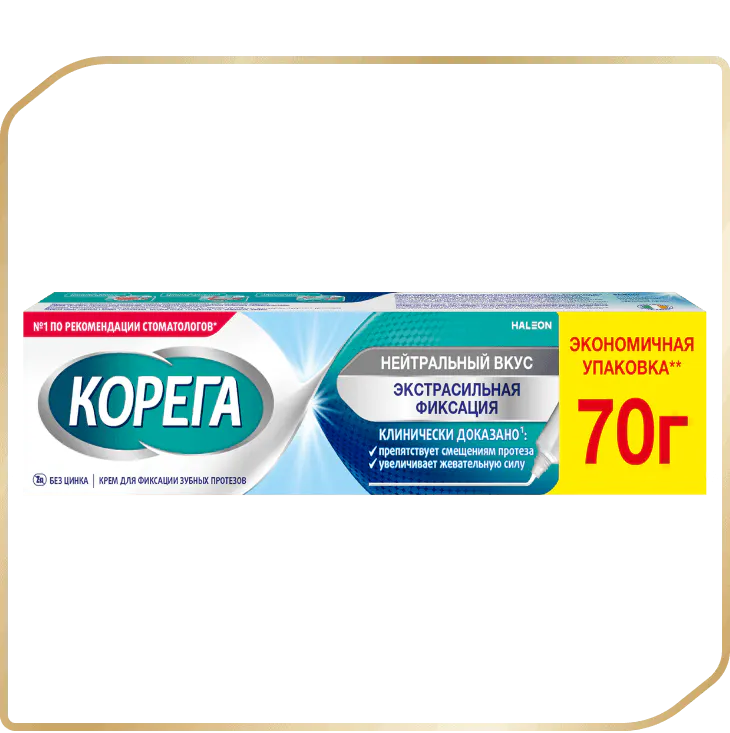Крем для фиксации зубных протезов Корега Нейтральный вкус 70 грамм