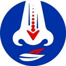 The blue icon with a nose and red arrow pointing down The blue icon with a nose and red arrow pointing down