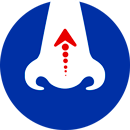 The blue icon with face and drops below the nose The blue icon with face and drops below the nose