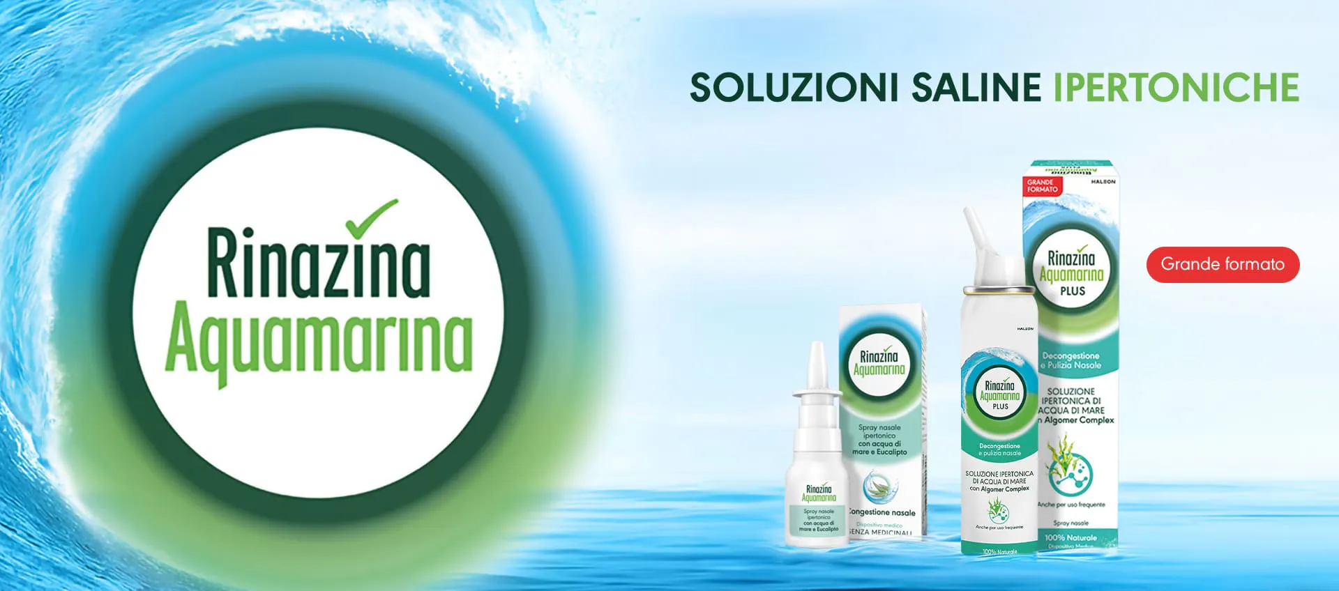 Rinazina Aquamarina soluzioni saline ipertoniche (Grande formato)