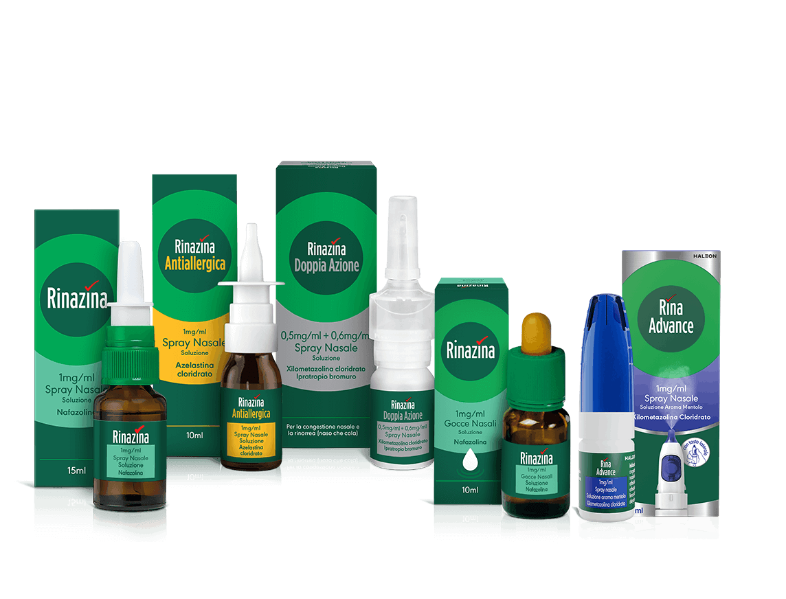 Prodotti Rinazina: Spray Nasale, Doppia Azione e Gocce - Rinazina