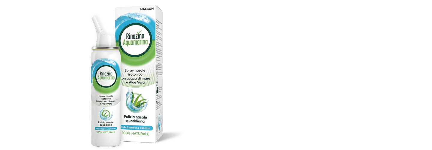 Rinazina Acquamarina Spray Nasale Isotonico con Aloe Vera - Rinazina 