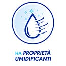 The blue icon with face and drops below the nose