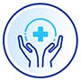 The blue icon with a nose and red arrow pointing down