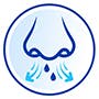 The blue icon with face and red arrows pointing between eyes