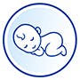 The blue icon with a nose and red dots on it