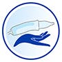 The blue icon with a nose and red dots on it