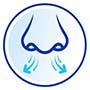 The blue icon with a nose and red arrow pointing down