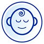 The blue icon with a nose and arrows pointing on each side of the nose