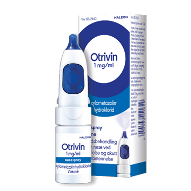Otrivin Nesespray for voksne 1mg/ml sprayflaske og eske 