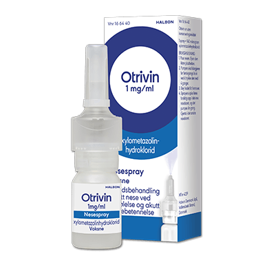 Otrivin Nesespray for voksne 1mg/ml sprayflaske og eske 