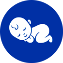 The blue icon with baby sleeping