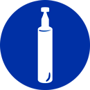 The blue icon with white aspirator