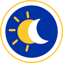 The blue icon with inscription 12 hours