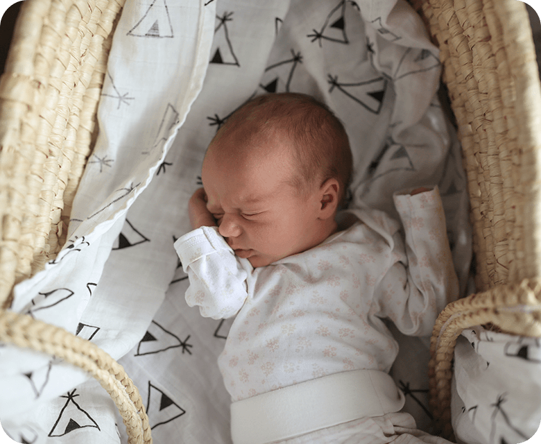 baby sleeps in crib
