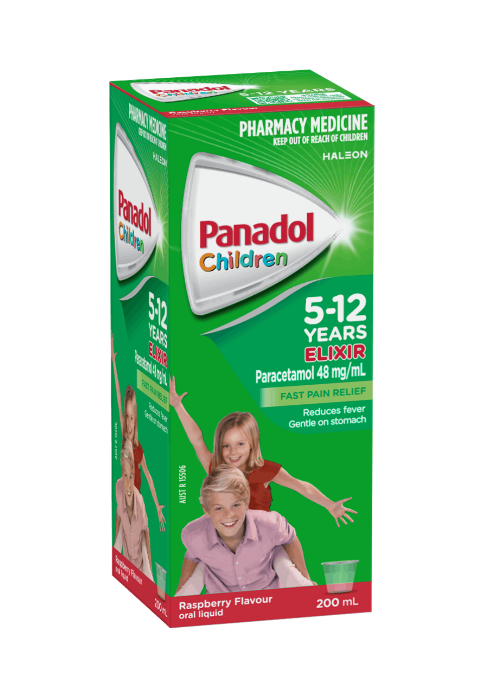 Children's Panadol Elixir 5-12 years - Strawberry Flavour - 200 mL pack