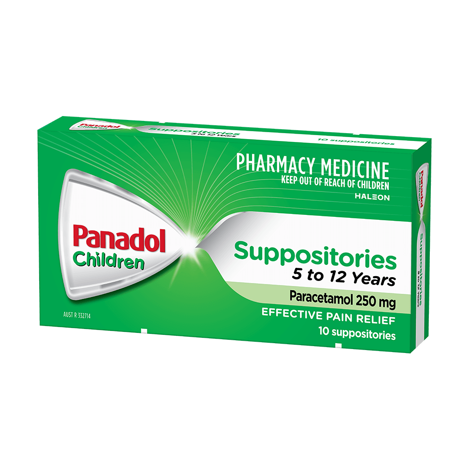 Children's Panadol Suppositories 5 - 12 Years - 10 suppositories