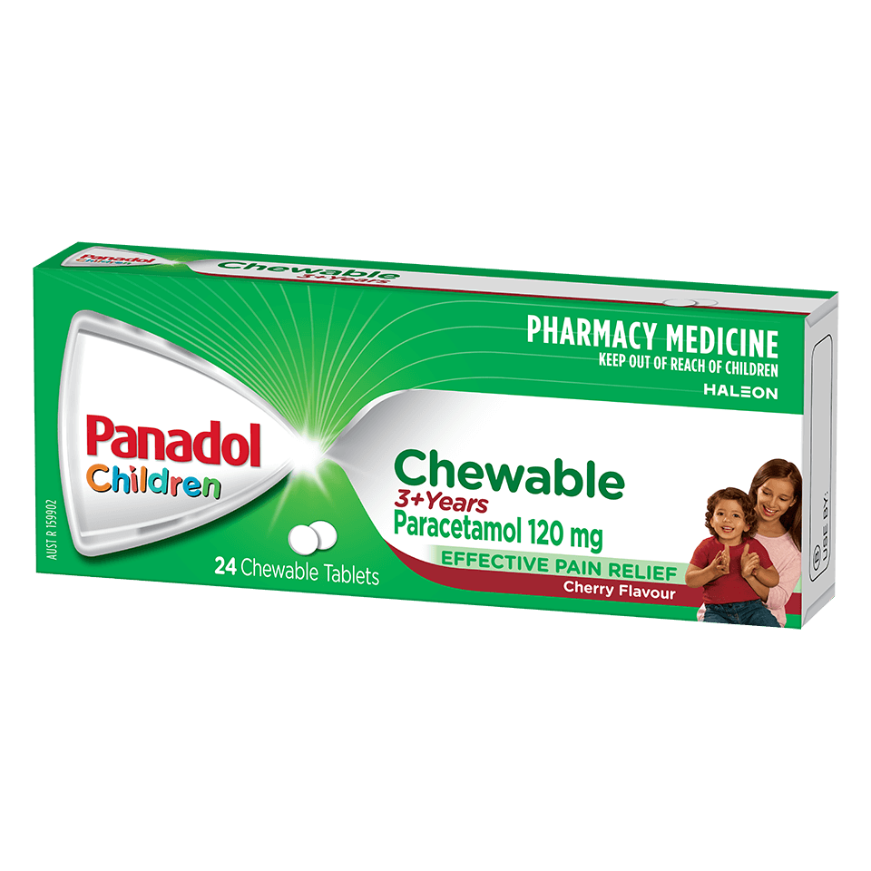 Panadol Chewable Tablets 3+ Years - Cherry Flavour - 24 tables pack