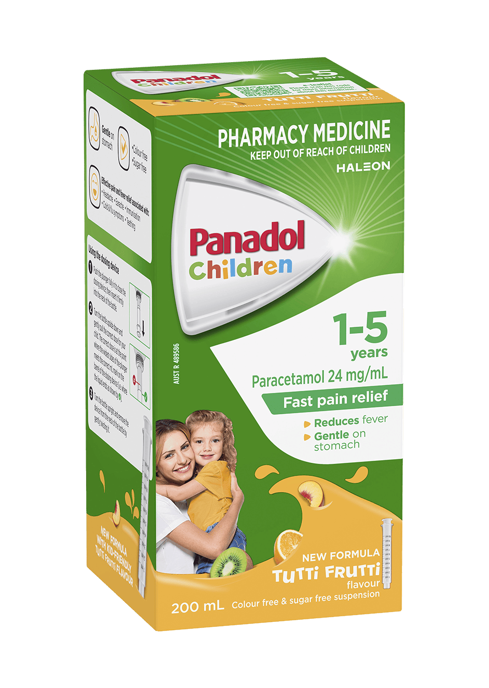 Panadol Colourfree Suspension 1-5 years Tutti Frutti Flavour - 200 mL pack