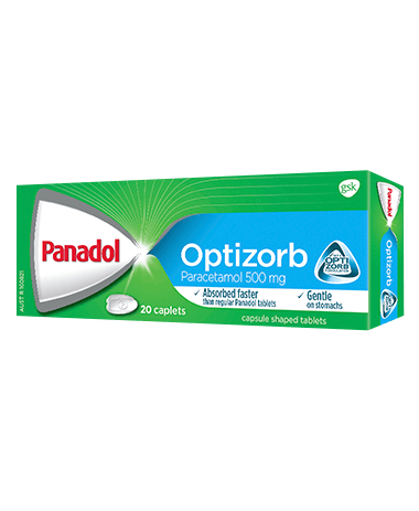 Panadol Caplets with Optizorb packshot