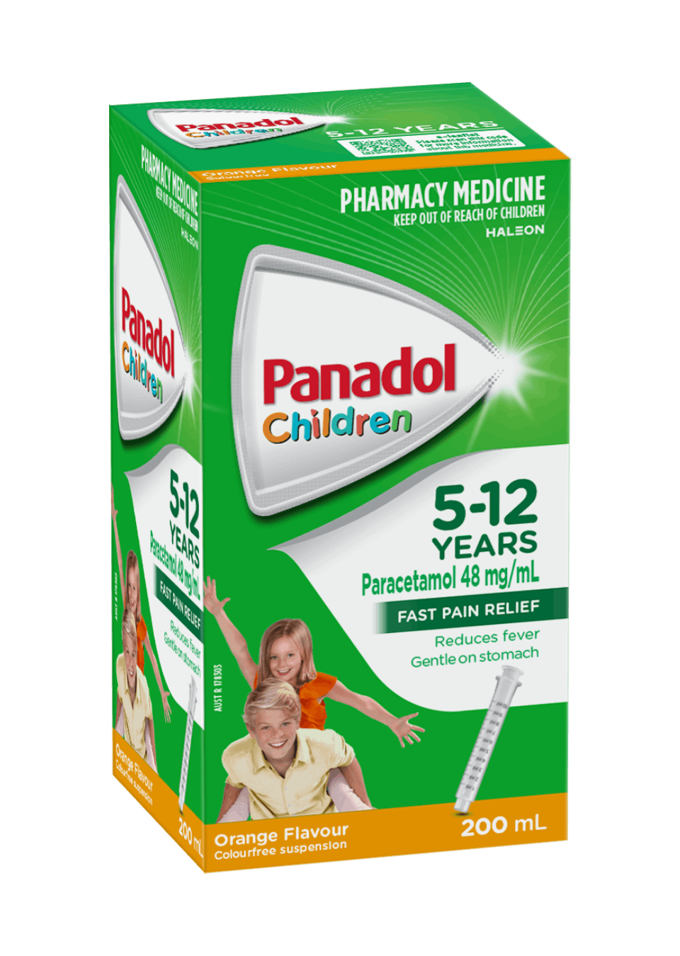 Panadol Colourfree Suspension 5 to 12 Years - Orange Flavour