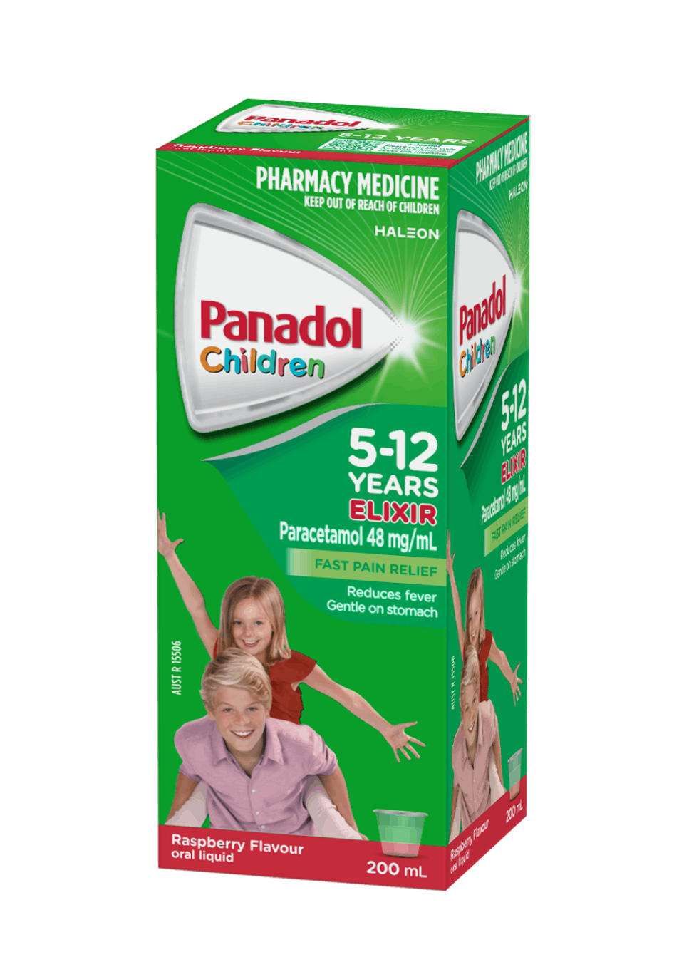 Children's Panadol Elixir 5 - 12 Years - Strawberry Flavour - 200 mL pack