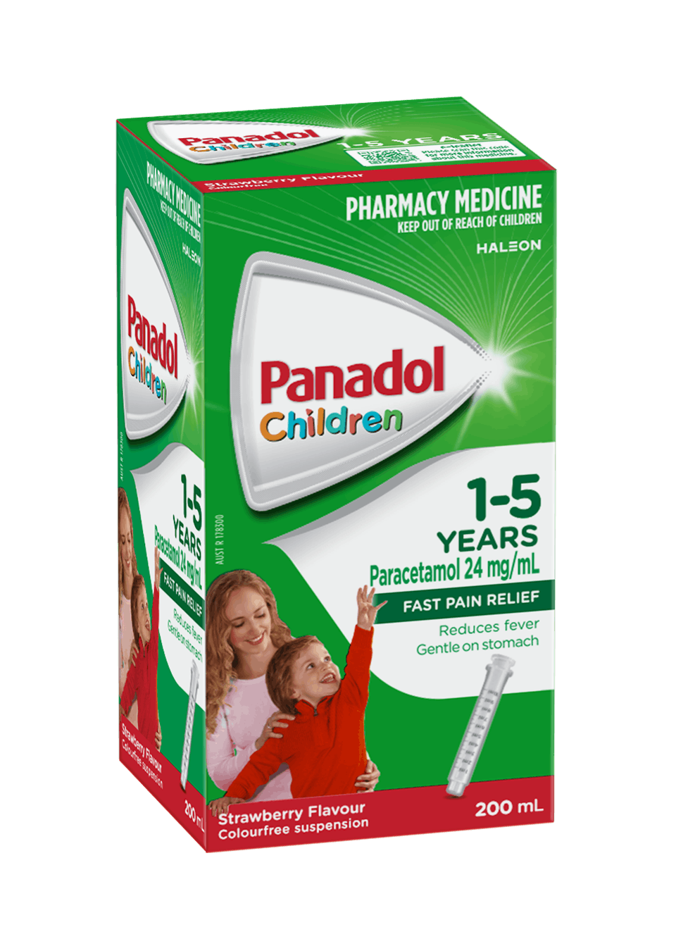 Panadol Colourfree Suspension 1-5 Years - Strawberry Flavour