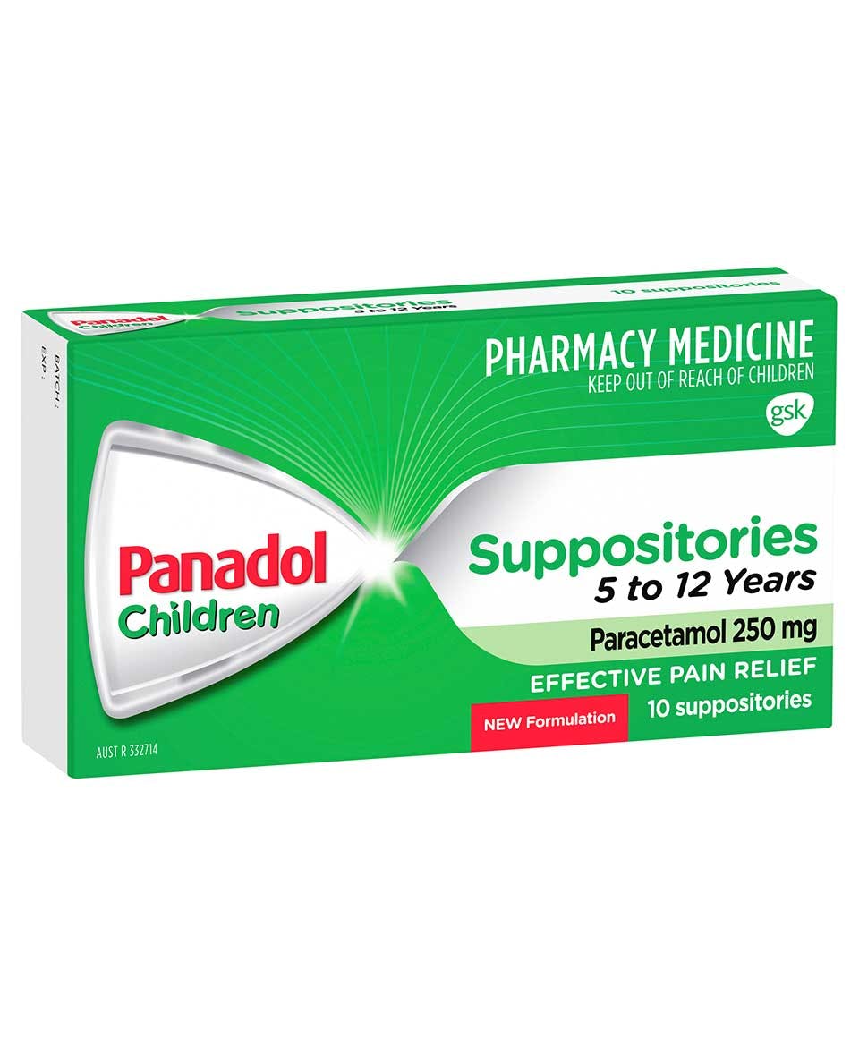 Children's Panadol Suppositories 5 - 12 Years - 10 suppositories