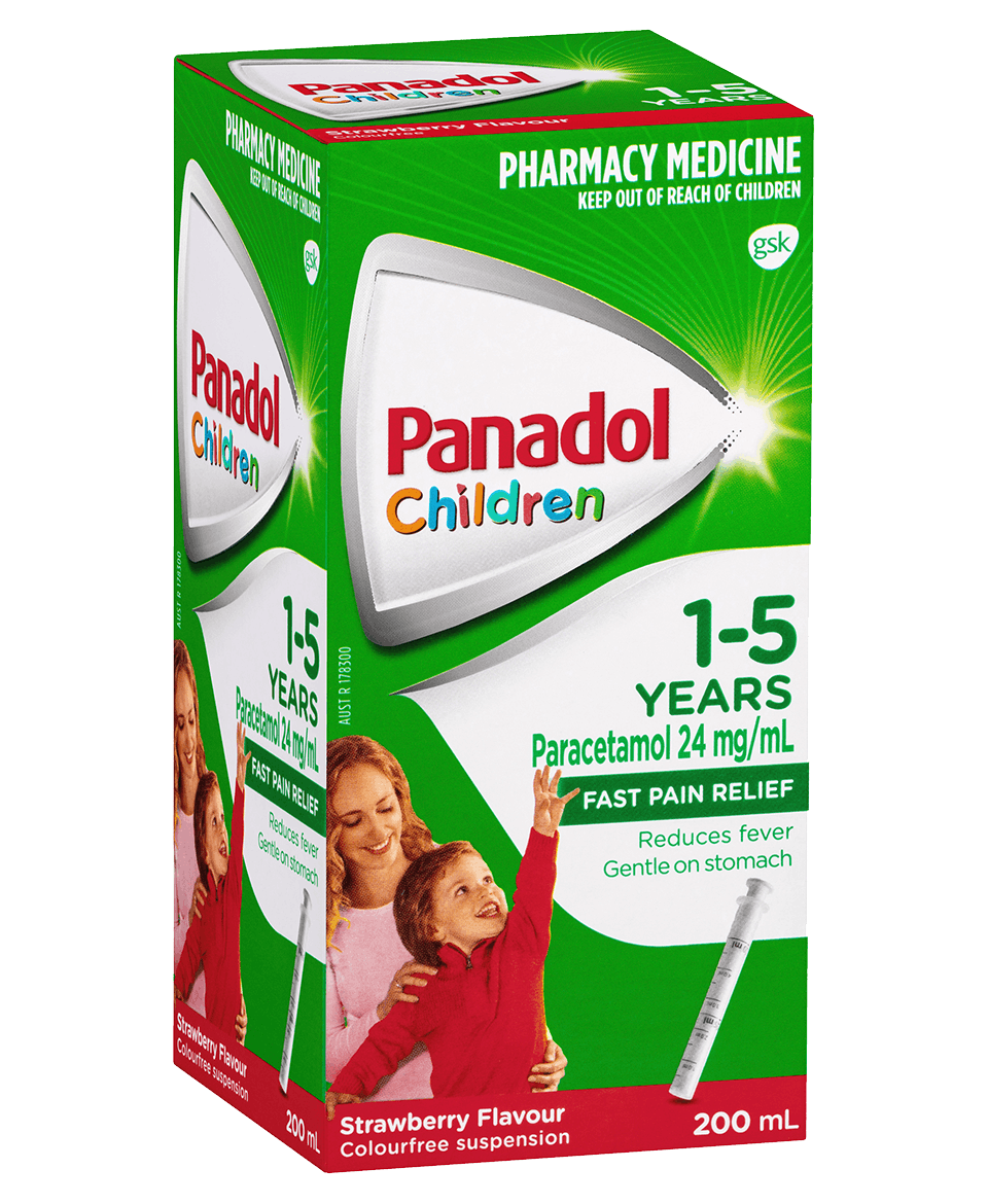 Panadol Colourfree Suspension 1-5 Years - Strawberry Flavour