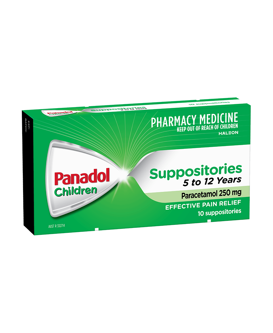 Children's Panadol Suppositories 5 - 12 Years - 10 suppositories