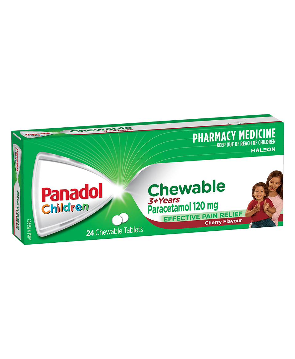 Panadol Chewable Tablets 3+ Years - Cherry Flavour - 24 tables pack