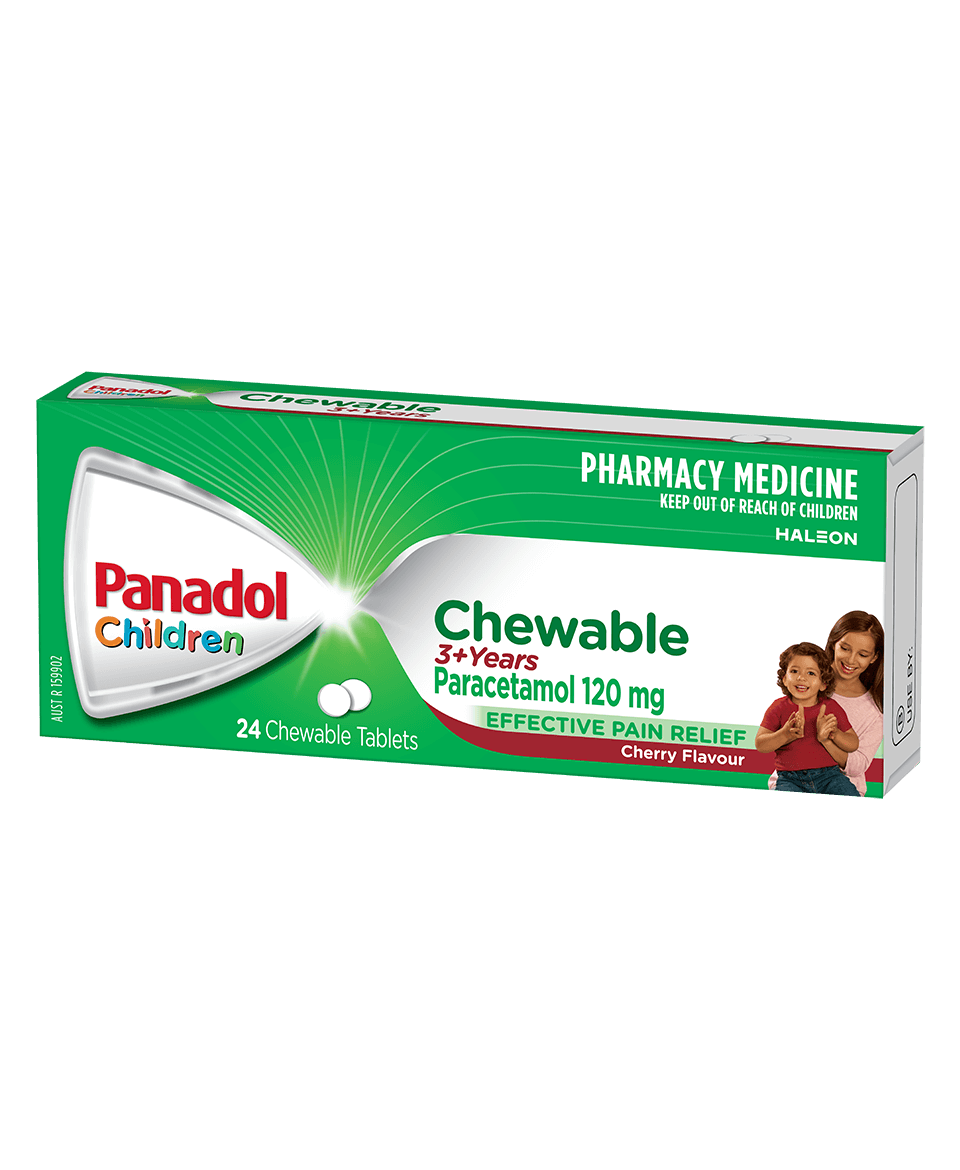 Panadol Chewable Tablets 3+ Years - Cherry Flavour - 24 tables pack