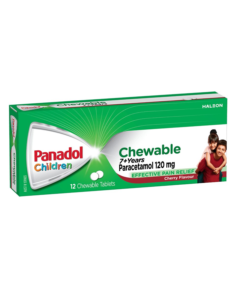 Panadol Chewable Tablets 3+ Years - Cherry Flavour - 12 tablets pack
