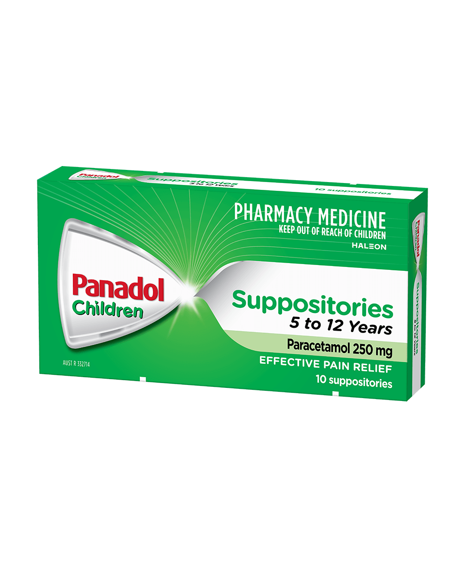 Children's Panadol Suppositories 5 - 12 Years - 10 suppositories
