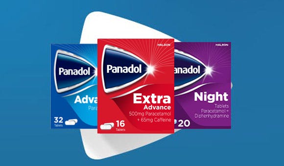 Panadol packshots Advance, Extra and Night