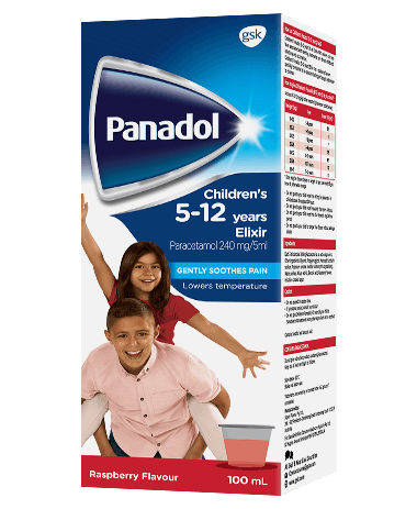 External Packaging For Panadol Elixir For Children Aged 5 To 12 Years
