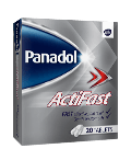 A Twenty-Count Box Of Panadol Actifast Capsule-Shaped Tablets