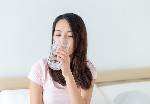 Girl drinks water