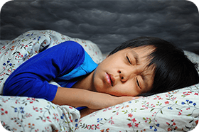 Child in pain while sleeping