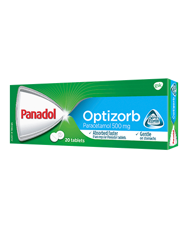 External packaging of Panadol tablets with Optizorb