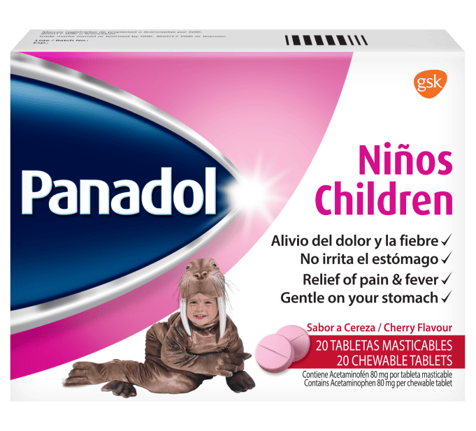 Panadol Niños Tabletas Masticables