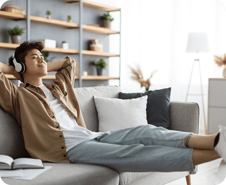 rest relax concept calm asian man