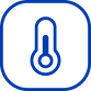 Blå ikon av en termometer