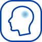Blå ikon som visar huvudvärk
