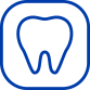 Blå ikon av en tand