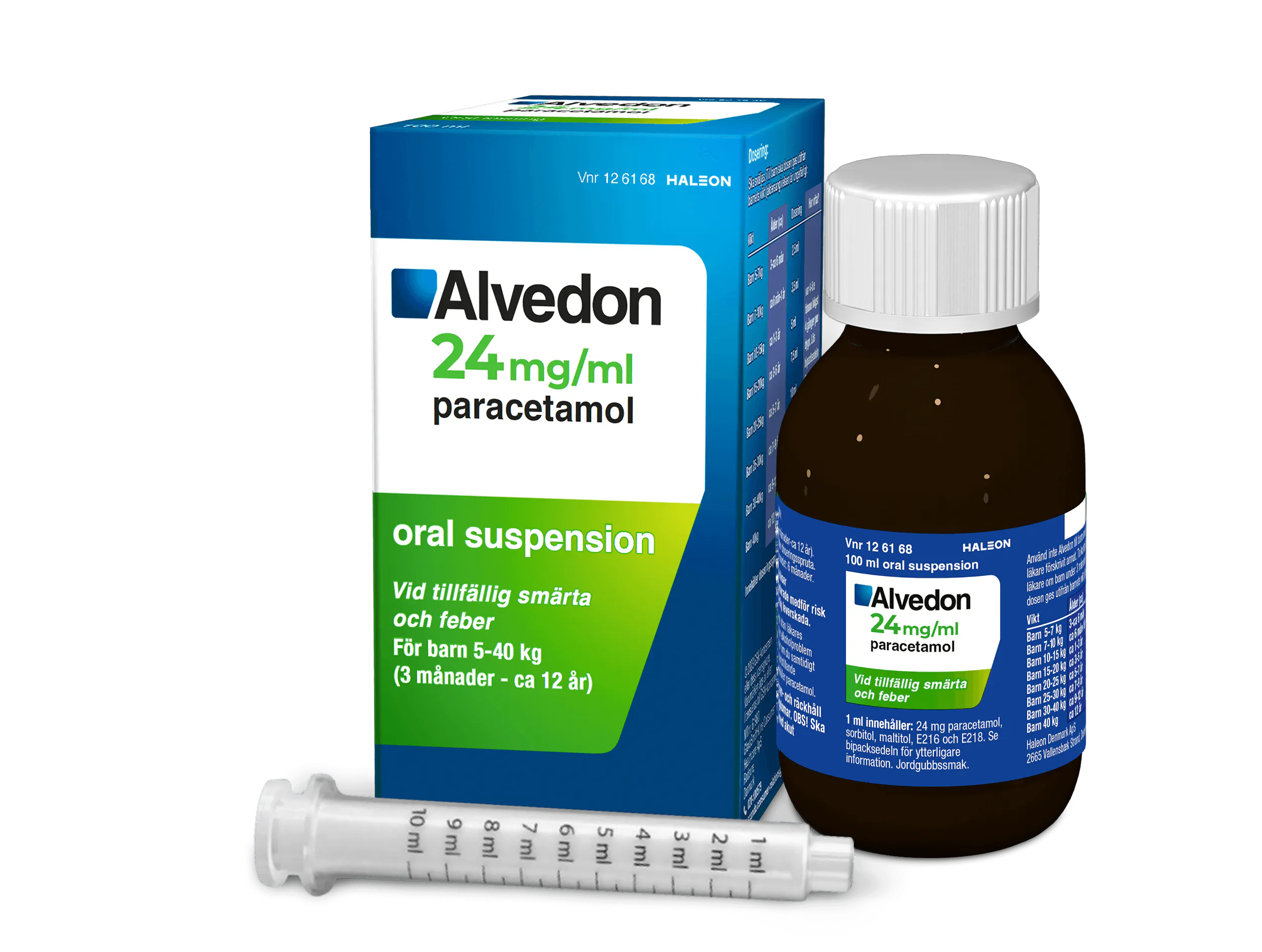 Alvedon 125 mg suppositorier förpackning med 10 suppositorier